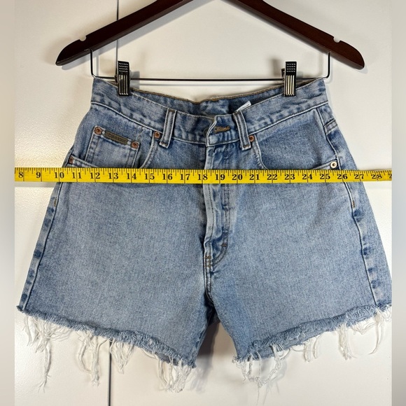 Calvin Klein Shorts VTG 90s Light Blue Wash Classic Fit Button Fly Made USA 7 - Picture 10 of 12